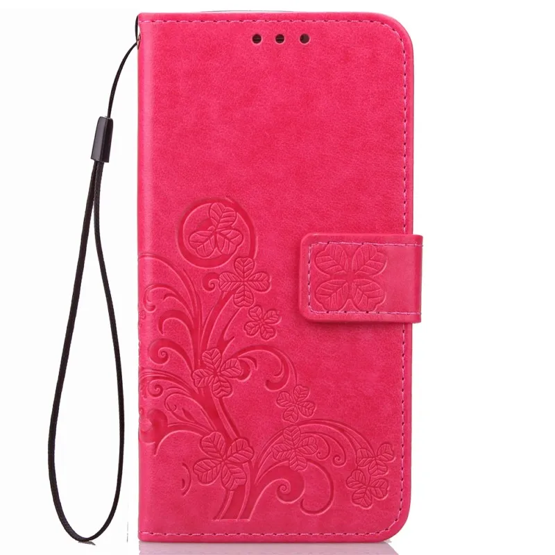 Чехол-книжка OEEKOI с четырехлистным клевером из искусственной кожи для samsung Galaxy A51 A70S M30S A90 5G - Цвет: Розовый
