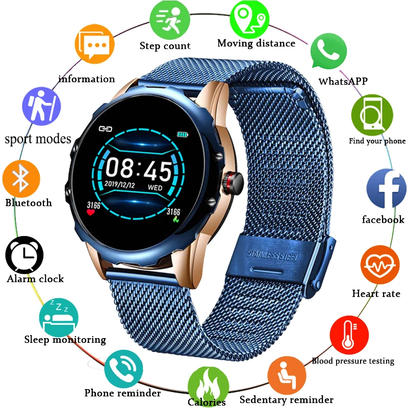 Новые мужские и женские Смарт часы LIGE для Android IOS lectronics фитнес трекер топ наручные