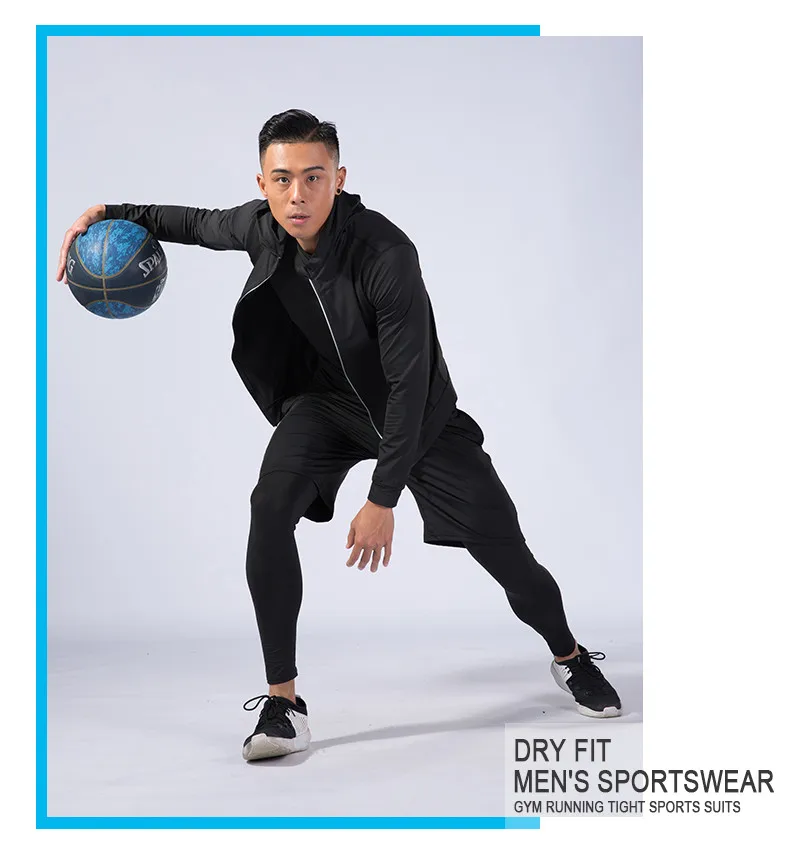 Running Set for Men Sports Suits Tight Sportswear Jogging Sports Clothing Fitness Compression Tracksuit Gym Tracksuit Suits MMA