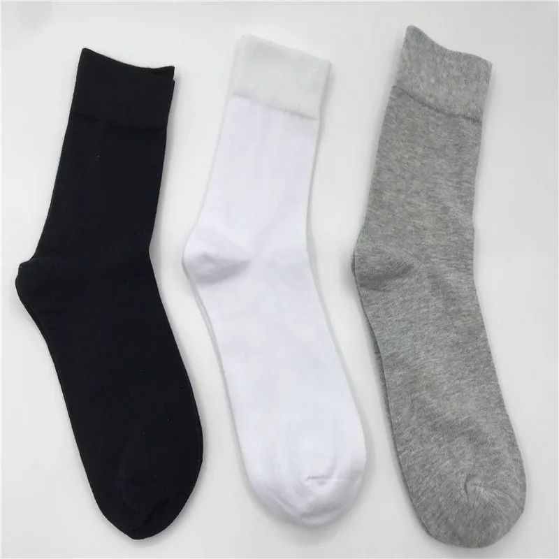

Fashionable and casual black white grey cotton socks solid color soft and comfortable Unisex Socks CN(Origin)
