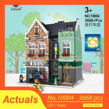 

MOC Creator Series Bike Shop Bicycle Street View Model Compatibl lepining Building Block Bricks Childrens Educational Toys Gifts