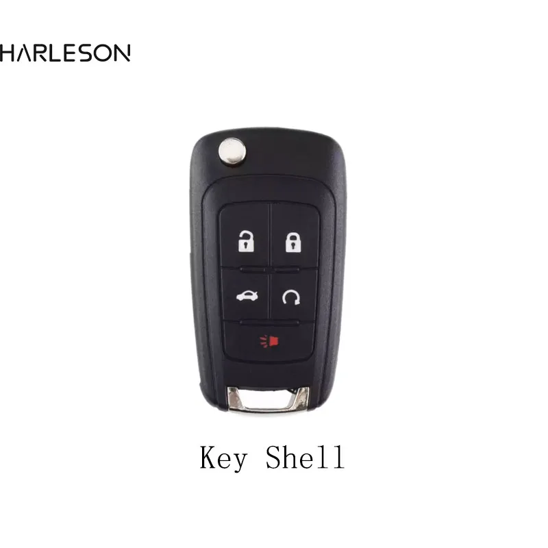 5 Button Replacement Shell Flip Folding Key Shell Case Fob for-Chevrolet Aveo Cruze With HU100 Uncut Blade