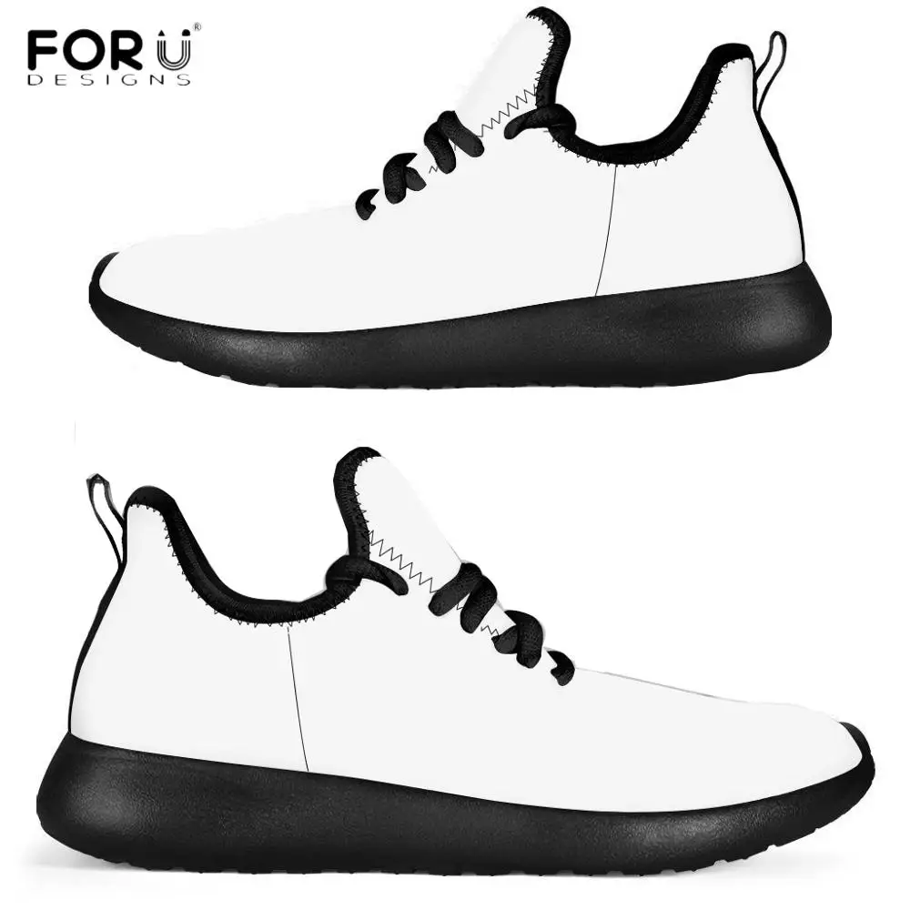 

FORUDESIGNS 2019 New Style Woman White Color Mesh Knit Sneaker Casual Spring/Autumn Flats Shoes Female footwear Zapatos de Mujer