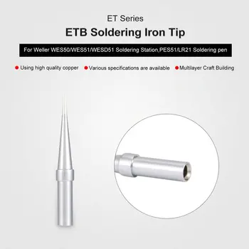 

2Pcs ET Soldering Iron Tips ETO Welding Tools ETS Soldering Tip for Weller WES50/WES51/WESD51 Soldering Station Rapid Heating