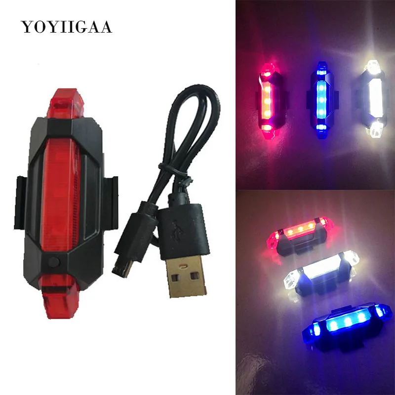 Flash Deal Bicycle Light USB Rechargeable Bike Tail Lights LED Bicycle Taillight Lamp Warning Bike Light Flashlight Cycling Accessories 0