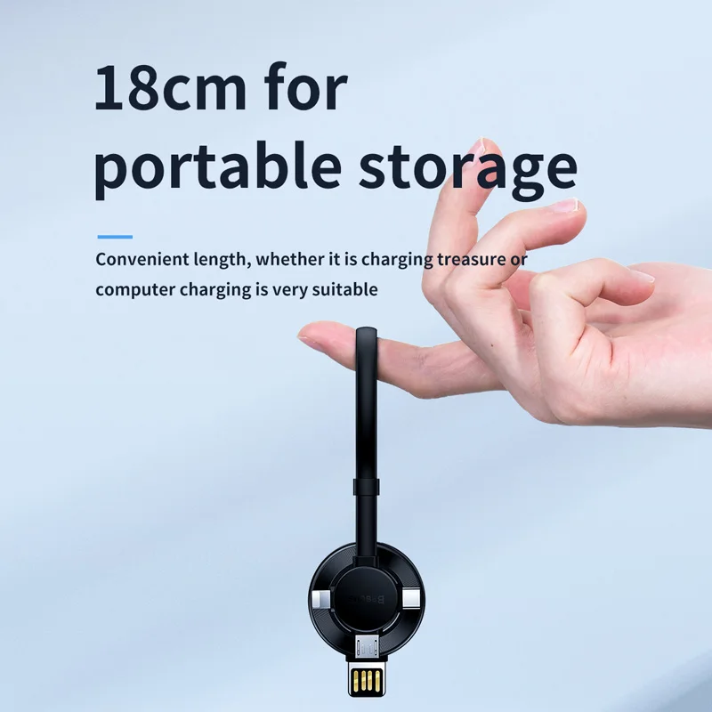Baseus 4 в 1 usb type C кабель беспроводной зарядки для iPhone часы освещение 3A Быстрая зарядка портативный мобильный телефон микро USB кабели