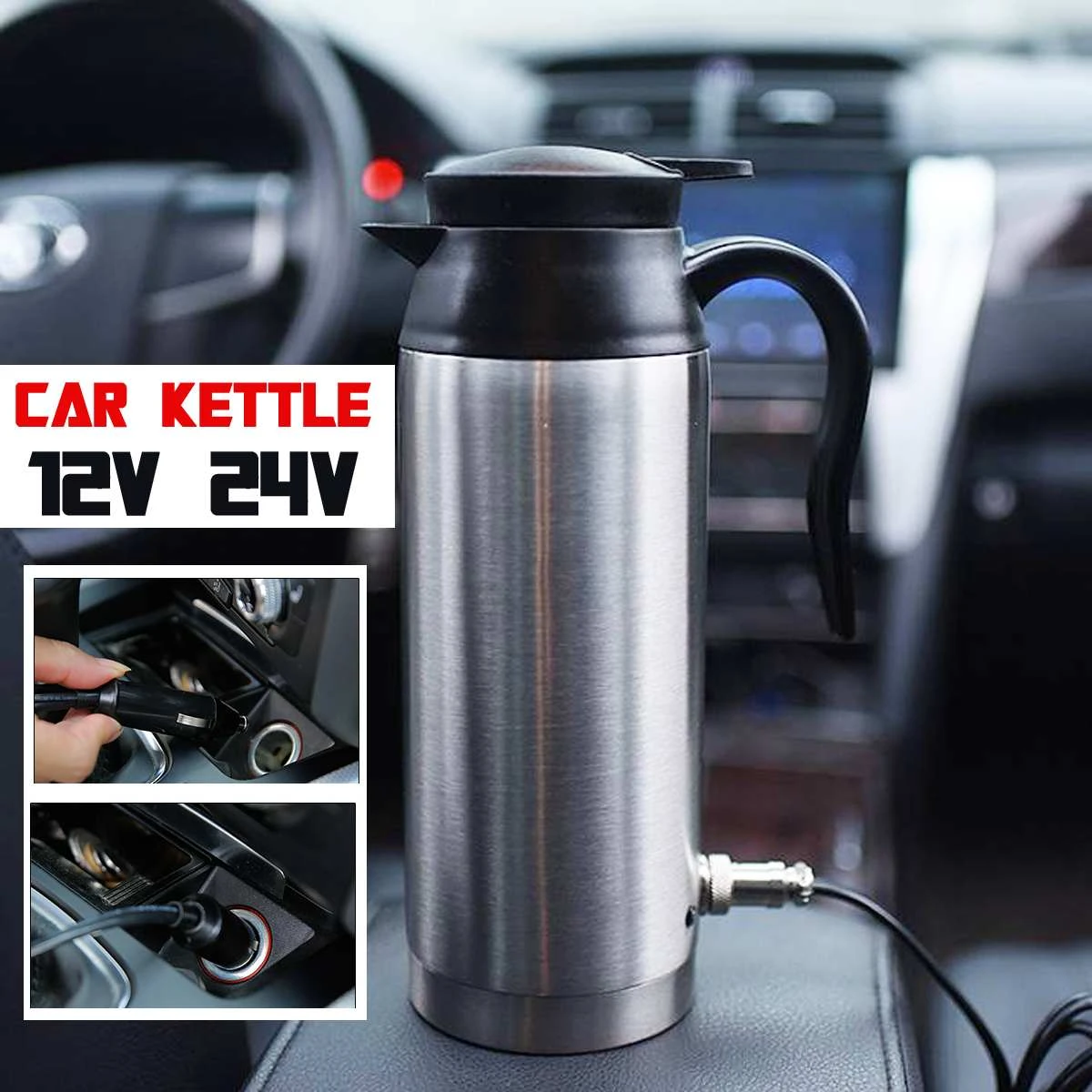 Discharge Affectionate Referendum Car Electric Kettle 800ML 12V/24V Steel Heater Cup Electric Thermos Bottle  Cigarette Lighter Heating Kettle Mug Water Heating|Vehicle Heating Cup| -  AliExpress