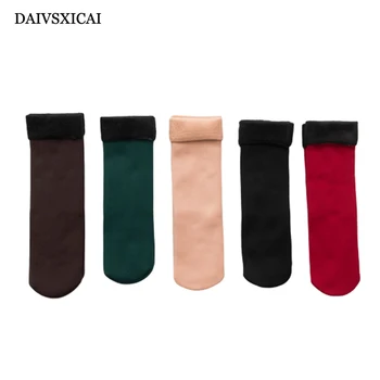 

3Pairs/lot=6Pieces Autumn Winter Plus Velvet Thick Snow Socks Ladies Warm Towel Bottom Socks Fashion Women