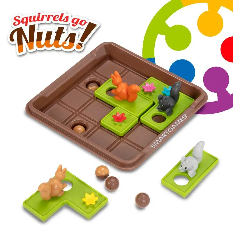 Smart Games Squirrels Go Nuts a Sliding Puzzle Travel Game for Kids