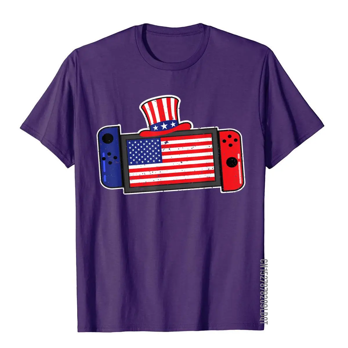 Funny Video Game 4th of July Gamer Kids American Flag T-Shirt__B9122purple