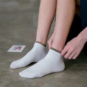 

Women Socks Breathable Sports socks Solid Color Boat socks Comfortable Cotton Ankle Socks White Black
