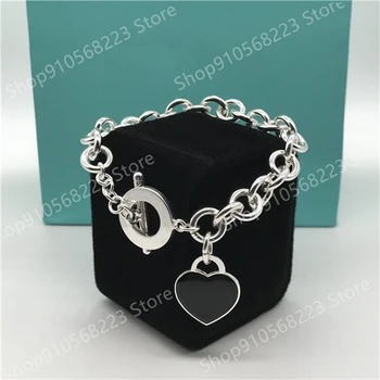 

925 sterling silver OT love bracelet; classic black charm; perfect holiday gift for friends
