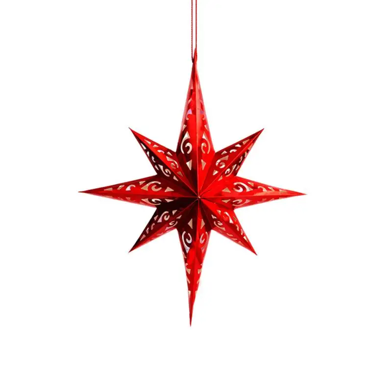 Рождество Бумага звезда абажур лазер сценический эффект лампа украшение для вечерние свадебные подарки на день рождения - Цвет: Красный
