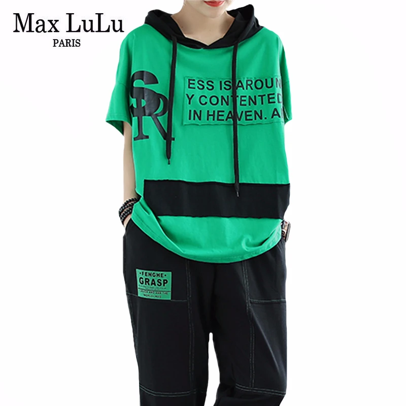 Корейский стиль 2020 летние женские повседневные топы и брюки Max LuLu в стиле панк
