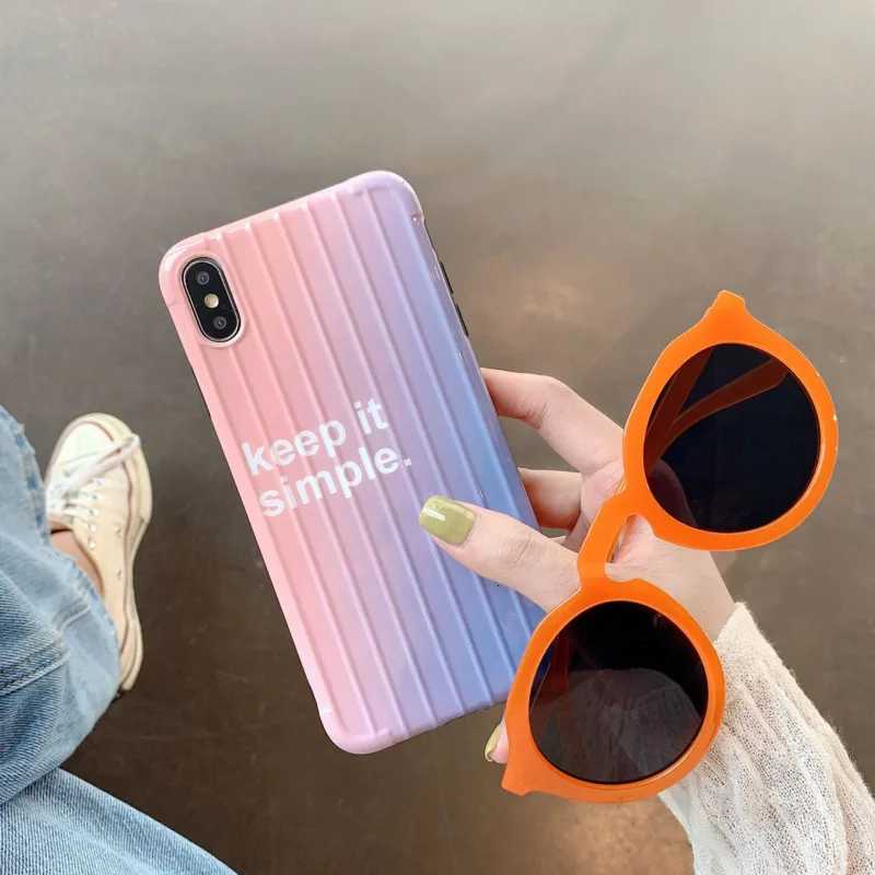 

Gradient English phone case for iPhone11 X XS XR XSMax 8 7 6 6S PluS trunk design drop protection protective back cover