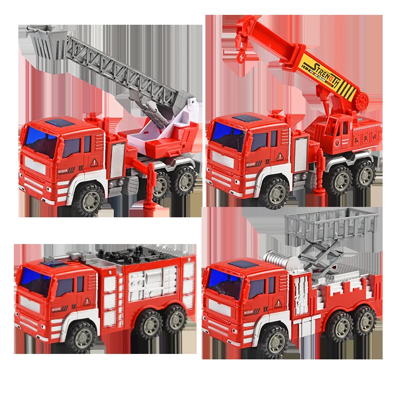 

Large Size Model Inertia Firefighting Engineering Vehicle Ladder Fire Truck Car Children Model Toy Boy