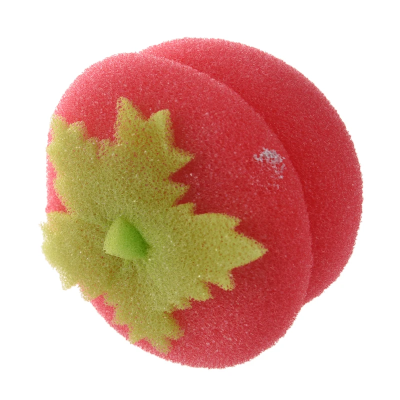 RHX 12 pcs Strawberry Hair Care Foam Soft Round Sponge Balls Curlers Bun Tool ceb