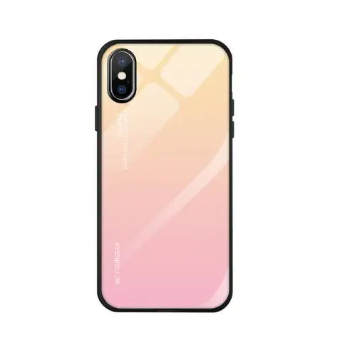 1 Чехол для телефона из закаленного стекла для iPhone X s Max Xr 7 8 Plus, Силиконовый Футляр для бампера для iPhone X 6 6S Plus, жесткая стеклянная задняя крышка - Цвет: 1