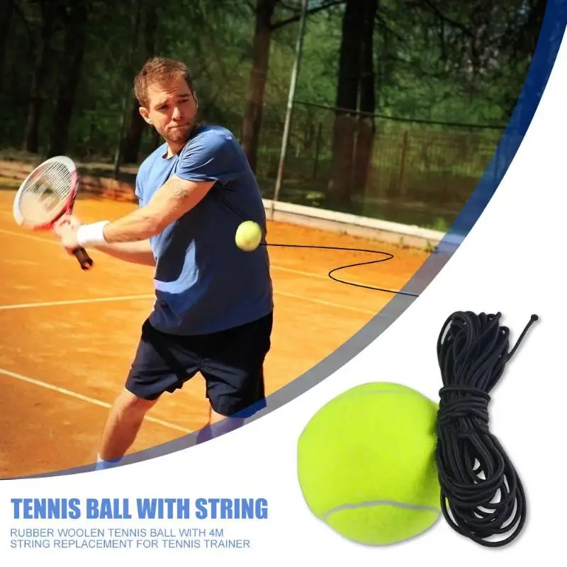 Горячая продажа теннисные мячи износостойкая ракетка резиновый шерстяной теннисный мяч с струнным тренировочным оборудованием для