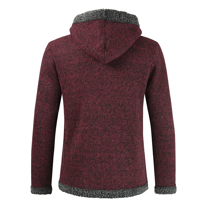 New winter warm Men Autumn Sweater Coat Male Mens Jackets hooded Thick Faux Fur Wool Sweater Casual Zipper Knitwear dropshipping