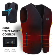 Chaleco de calefacción sin mangas para hombre, chaqueta eléctrica de 3 velocidades, ajustable, con autocalentamiento y carga USB, lavable, para invierno