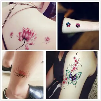 

30pics Flowers Temporary Tattoos Stickers Mixed Style Body Art Waterproof Tattoos for Women Girls or Kids Durable