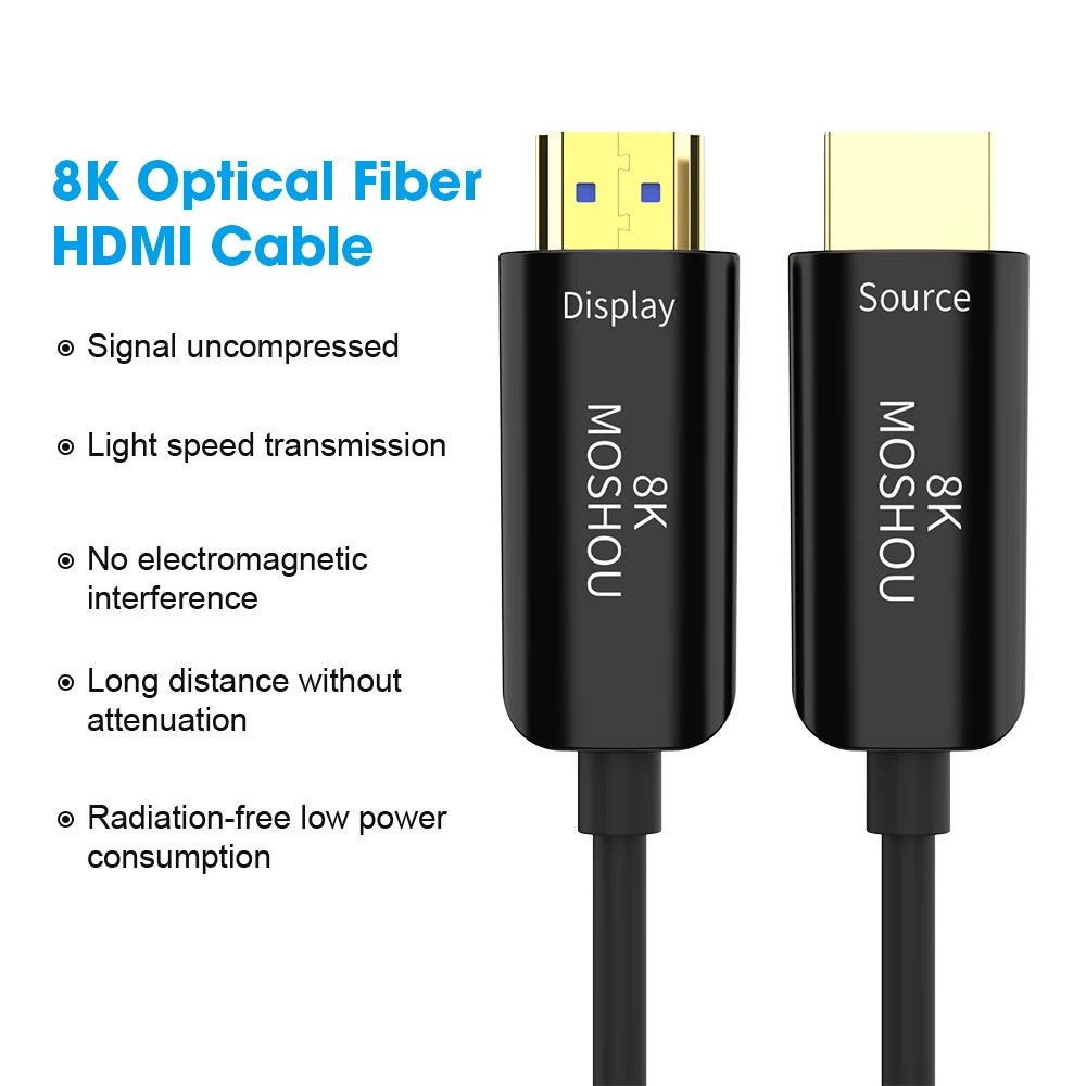 Moshou-cabo de Fibra Óptica Hdr Arc Hdcp 2.2 Amplificador tv Ps4 Ps5 Xbox Rtx3070 Rtx4090 8k @ 60hz 4k @ 120hz 48gbps - Image 2