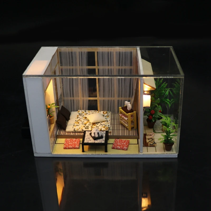 Деревянные игрушки Diy кукольный домик головоломка сборка 3D миниатюры миниатюрный кукольный домик С Пылезащитным покрытием Кукольный дом мебель Игрушки для Chil