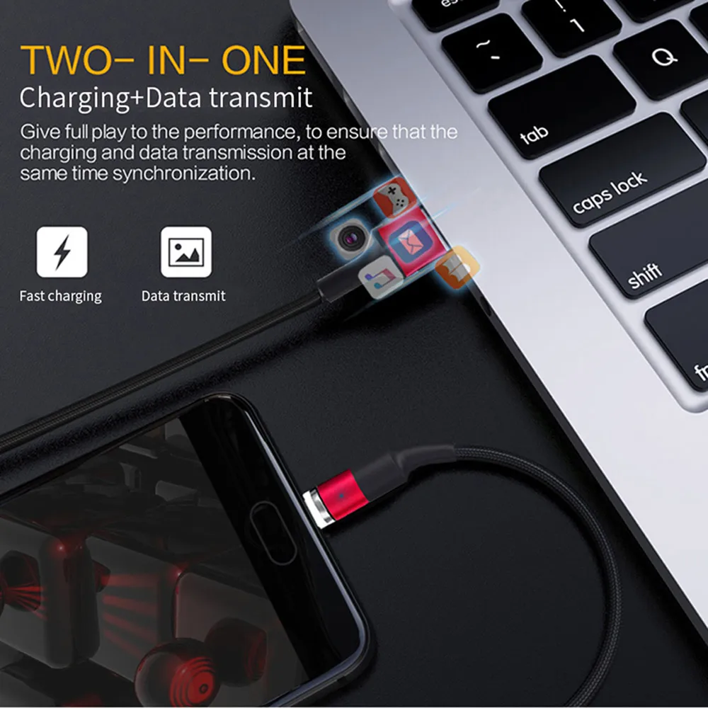 Магнитный кабель для Iphone/Micro USB/type C Магнитный кабель для быстрой зарядки 3 в 1 мобильный телефон для QC3.0 зарядки и передачи данных
