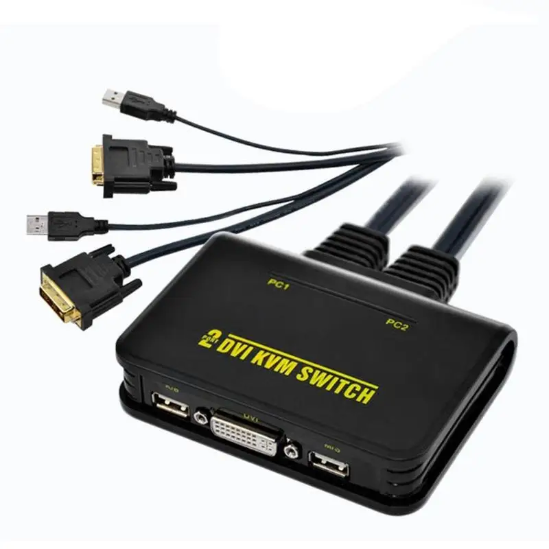 DVI Двухпортовый USB 2,0 DVI KVM коммутатор аудио-видео кабель для монитора клавиатуры Профессиональный KVM переключатель компьютерные аксессуары - Цвет: DVI