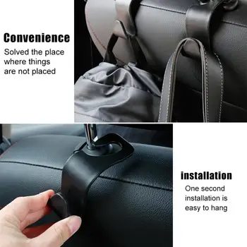 

Universal Car Hanger Bag Organizer Hook Seat Headrest Holder Black Accessory Car Interior Accessories Auto Fastener & Clip