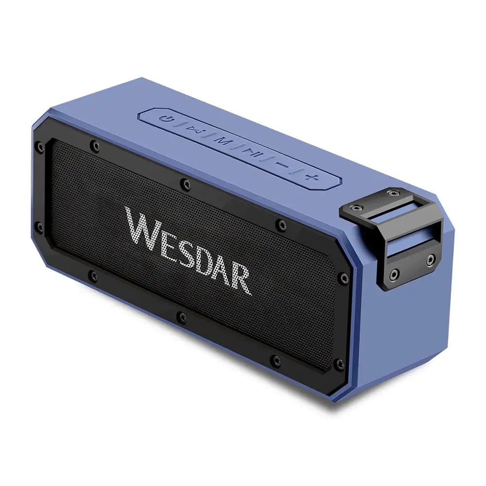 WESDAR WBS-K55 DSP стерео HiFi Bluetooth динамик IP66 водонепроницаемый портативный истинный беспроводной стерео функция открытый динамик - Цвет: Синий