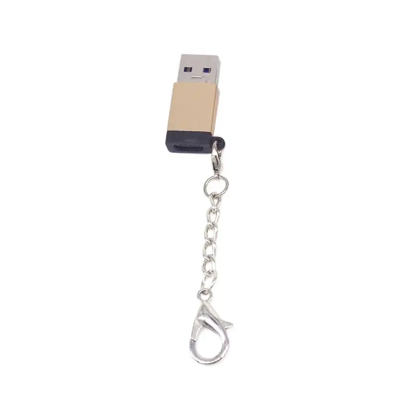 Тип C Женский к USB Мужской адаптер конвертер алюминиевый сплав Разъем с брелок для планшет телефон Android флэш-накопитель U диск