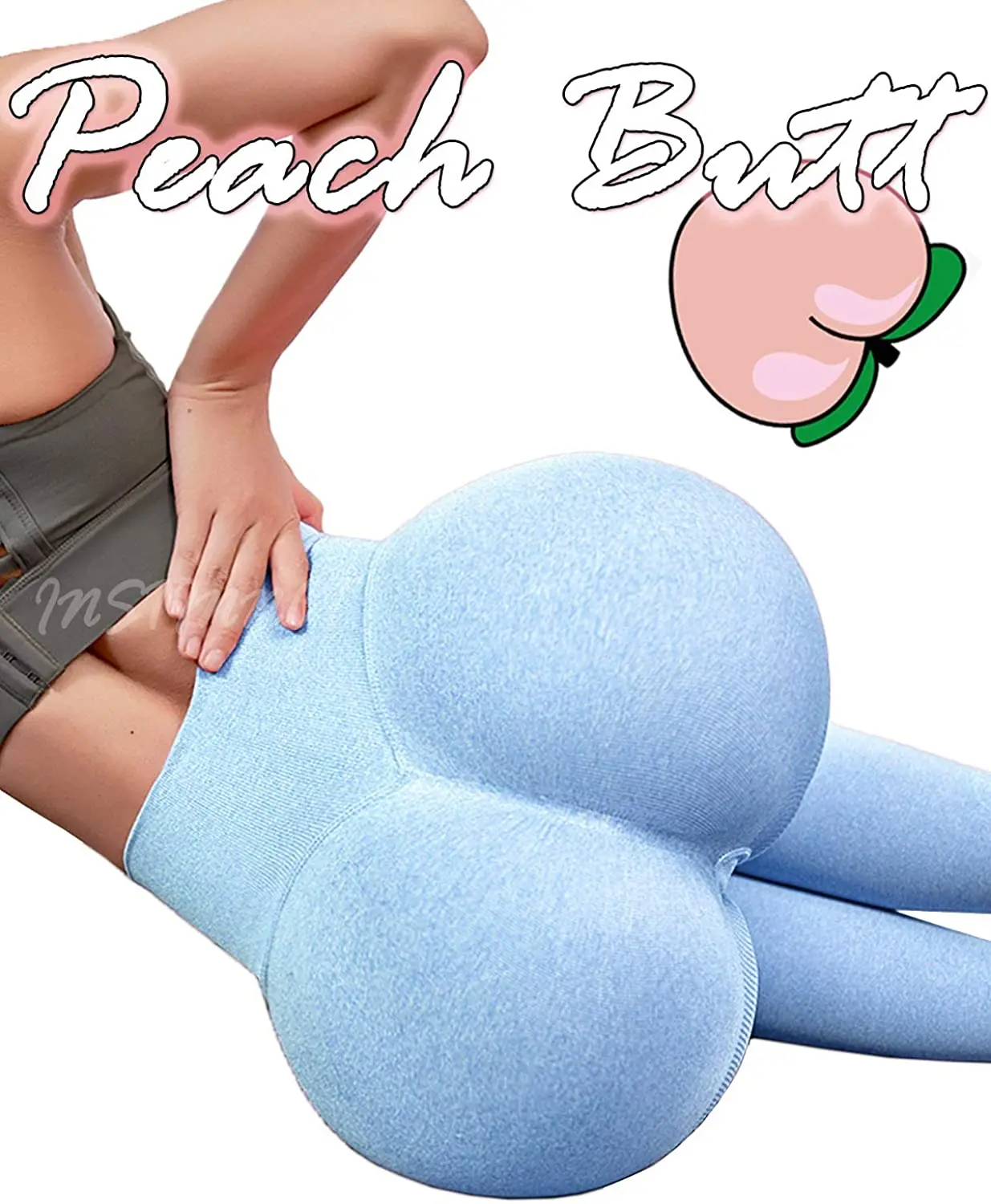Women High Waisted Leggings Seamless Yoga Pants Smile Contour Workout Gym Tummy Control