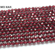 Meihan(2 нити/комплект) натуральный красный гранат 4 мм граненые круглые бусины камень для изготовления ювелирных изделий дизайн