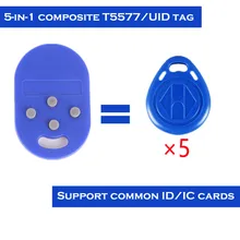 1 шт. RFID несколько брелоков 4 или 5 в 125 кГц T5577 EM записываемый IC 13,56 МГц M1k S50 UID сменный CUID сложный брелок тег