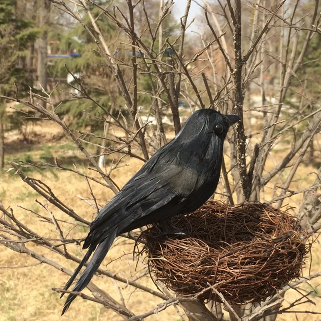

Simulation crow black crow prop feather bird halloween ghost supplies christmas decoration Garden Hunting Simulated Animal