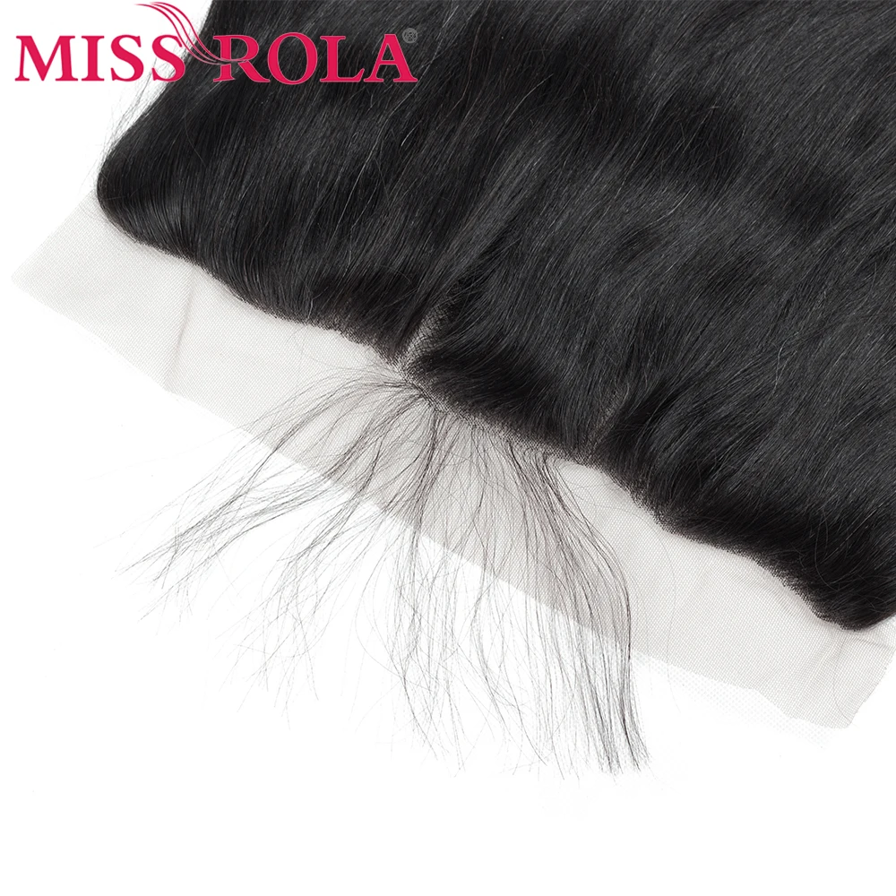 Miss Rola 13x4 Lace Frontal Closure Brazilian Remy Human Hair Ear To Ear Straight Hair Closure Natural Color With Baby