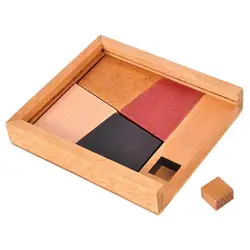 Inteligência desenvolvimento brinquedo quebra cabeça de madeira crianças tangram 5 peças quebra cabeças brinquedo