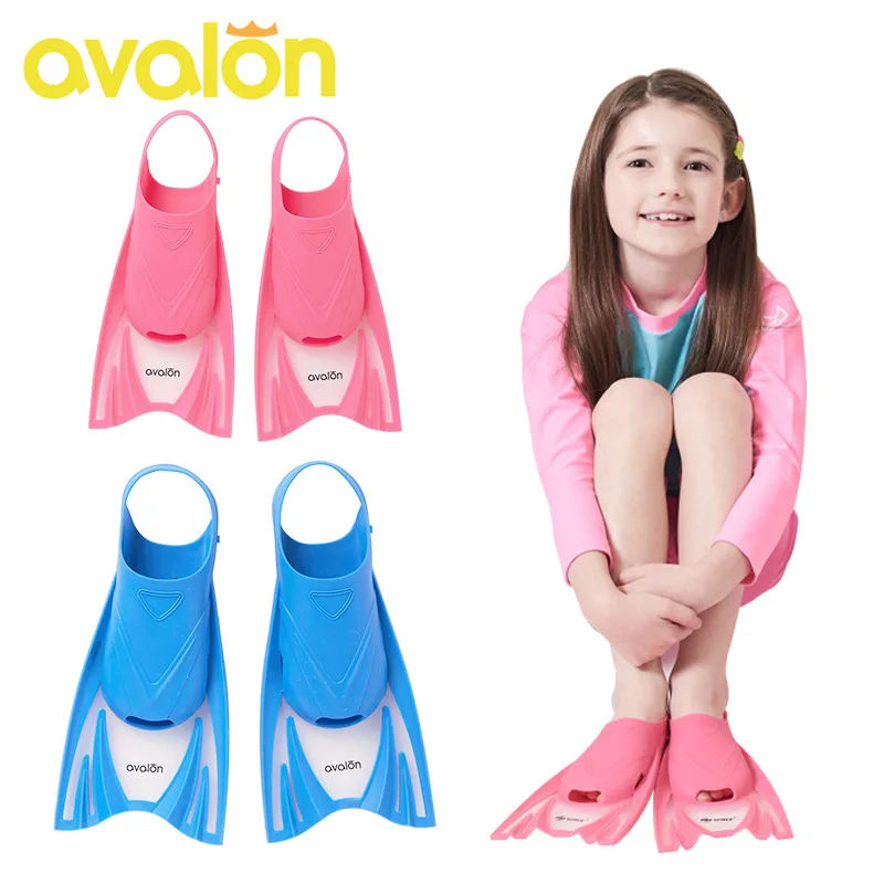 

2019avalon New Style Children Flippers Short Swim Fins Swimming Training Diving Snorkeling Equipment