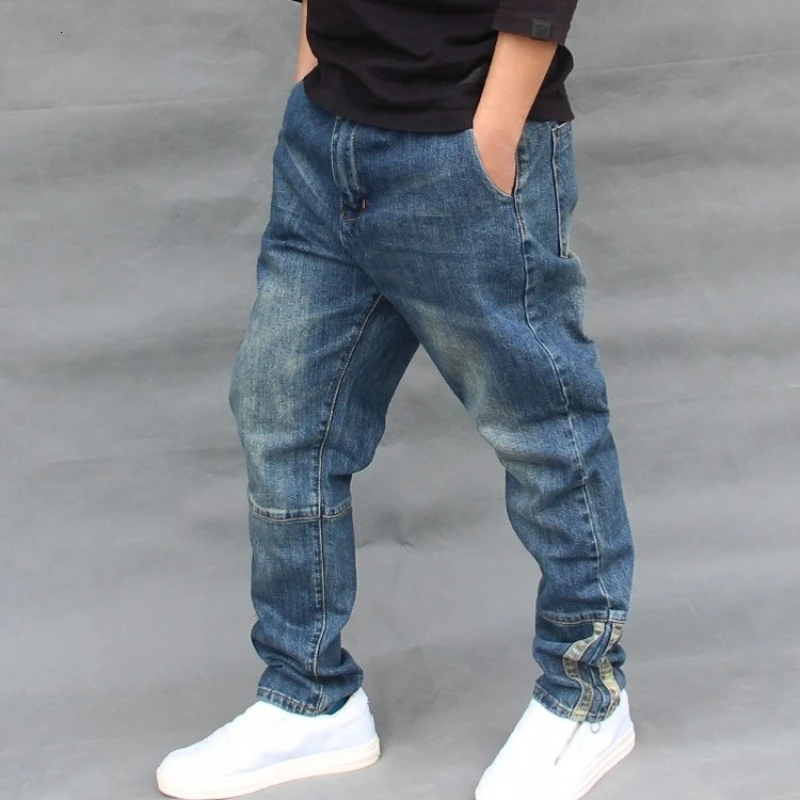 Mens Summer Denim Harem Pants Loose Plus Size Hip Hop Streetwear Zipper Jeans Fashion Baggy Jogger Trousers Elastic Pencil | Мужская