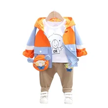 New Spring Autumn Children Fashion Clothes Baby Boys Girls Cartoon Hoodies T Shirt Pants 3Pcs/sets Kids Infant Casual Sportswear