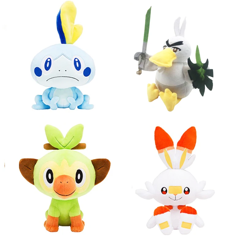 4 штуки в одной посылка, Меч Щит, галар, 'd Gosanke Sobble Grookey Scorbunny, плюшевые игрушки, куклы для детей, подарок для детей
