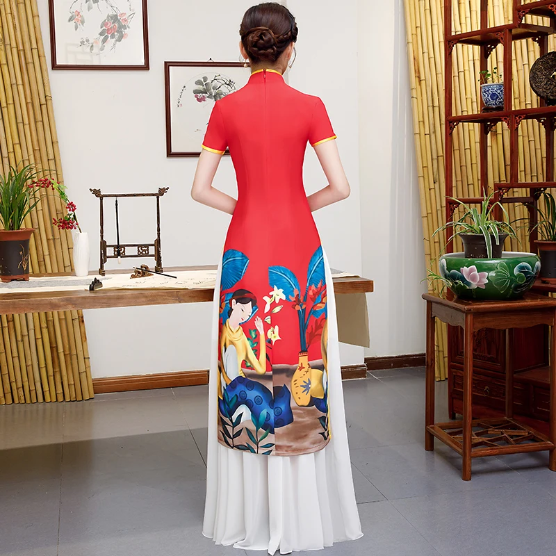 Red-AO-Dai-Evening-Cheongsam-Bride-Party-Dress-Womens-Floor-Length-Noble-Elegant-Long-Qipao-Wedding (4)