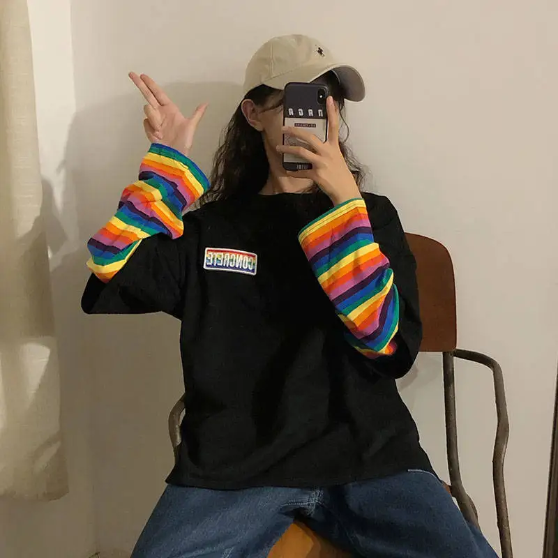 Women's Cute Ulzzang Girl Print Long Sleeve T-Shirt, Casual Streetwear Jumper for Spring Autumn Fashion image 5
