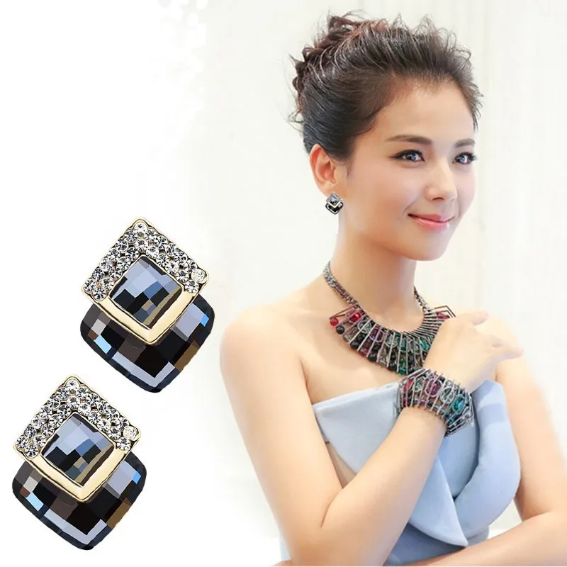 

Wear Blue Versatile Earrings Ear Hook Earrings round Face Ear Stud Temperament Type GIRL'S Ear Hole Western Style Short Hair Gen