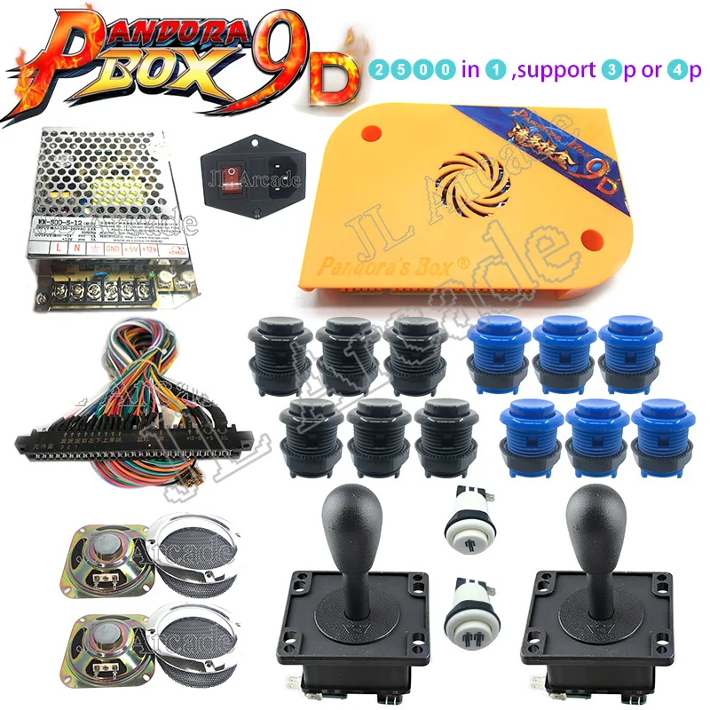 

DIY Arcade Bundels Kits Onderdelen video game Pandora Box 9D 2226 in 1 Met Voeding Jamma kabel Joystick verlichte drukknop