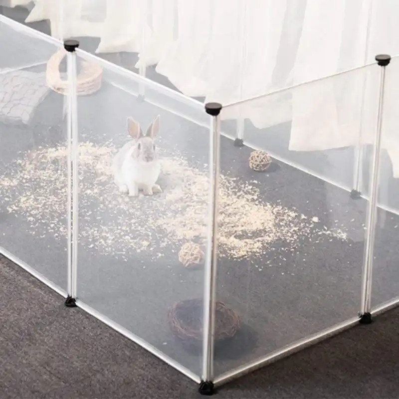 glass dog playpen
