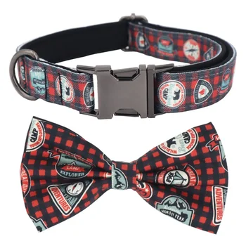 

2020 dog collar bowtie matching harness,vest,poo bag and bandana for pet gift