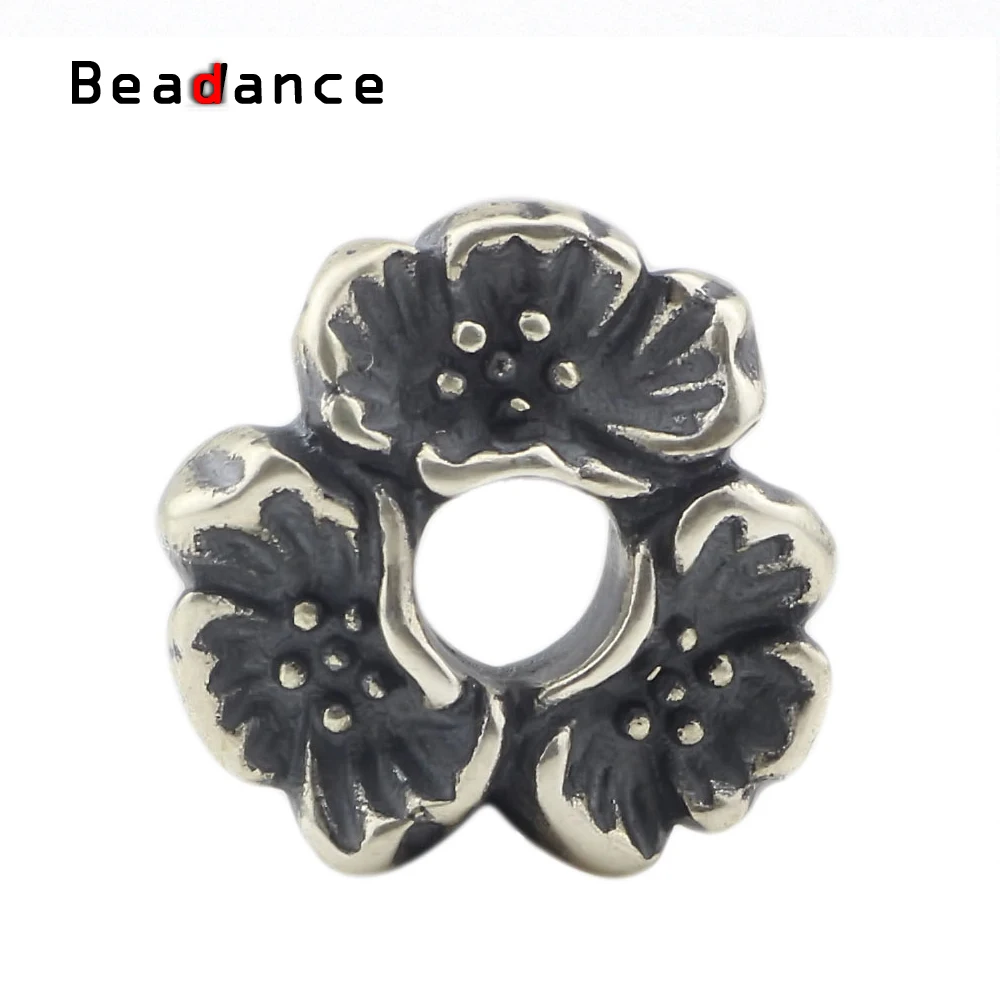 Beadance 925 пробы серебра с вишневым рисунком цветок шарик шарма Подходит